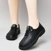 Casual Women's Leather Slip-On Shoes, Non-Slip Flat, Comfortable, Single Shoes For Moms_vogvips.com