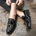 Euro Step Large Size 47 New Pointed Toe Leather Shoes For Men Trendy Sequin Boots British Style Nightclub Dress Loafers_vogvips.com