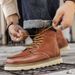 Autumn Winter Martin Genuine British Men's Ankle Trendy Work High-top Korean Style Fashion Leather Boots_vogvips.com