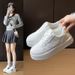 White Shoes New Version Female Student Thick Bottom Heightening Sports Shoes Casual Street Shooting G7701_vogvips.com
