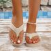 Women's Trendy Retro Linen Belt Ethnic Style College Home Vacation Style Casual Flat Non-Slip Flip-Flops_vogvips.com