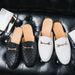 Summer New Men's Closed-toe Sandals, Large Size Slip-on Leather Shoes, Soft Sole, British Style, Versatile Casual Shoes_vogvips.com