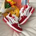 Spring Summer Red Casual Sneakers Breathable Mesh Sports Shoes Thick Sole Round Toe Women's Niche Design Couples Sneakers_vogvips.com