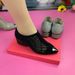 Fashion Hot Diamond Mesh Shoes Pointed Thick Heel Hollow Zipper Rhinestone Women's Sandals Comfortable Breathable Low Heel Shoes Women_vogvips.com