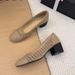 High Version 2025 New Xiaoxiangfeng Woven Hollow Ballet Flat Bottomed Color Blocked Single Shoes Fashionable Women_vogvips.com