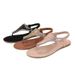 Flat Rhinestone Sandals Bohemian Comfort Summer Shoes For Women_vogvips.com