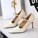 3629-A European And American Style Elegant T-Strap High Heels Hollow Pointed Toe Shallow Mouth Women's One-Strap Thin_vogvips.com