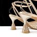 Fashion sexy women's shoe bag set lace mesh fabric ankle strap fringe rhinestone decoration_vogvips.com