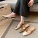 Women's Summer Slip-On Sandals Open Back Chunky Heel Mules plus Size Shoes Size 41_vogvips.com