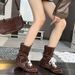 Inner Height Increase Duck Hunting For Women, Ins Style Versatile Color Block Niche Design Lace-up Boxing Boots, Outdoor_vogvips.com