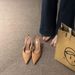 Two Heights ~ French Pointed Leopard Print High Heels Closed Toe Sandals For Women Spring Summer Thin Heel Suede_vogvips.com