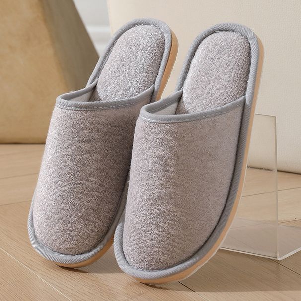 towel Fabric Cotton Slippers For Women, Beauty Salon Guest Room Supplies, Warm Home Use, All-season Shoes_vogvips.com