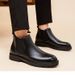 European Warm Series Men's Genuine Martin Autumn Winter Cotton British Style High Top Fleece Short Boots Suit Leather Shoes_vogvips.com