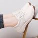 Comfortable Women Casual Shoes 2025 Fashion Round Toe Artificial Leather Soft Sole Breathable White Lace Up Shoes For Walking_vogvips.com