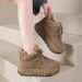 Tire Thick Soled Snow Boots For Women In Winter With Plush Fur Shoes For Women, Warm And Internally Raised Snow Cotton Shoes_vogvips.com