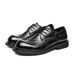 Genuine Business Formal Round Toe Leather Blok Carved Worn-out Low Top Trendy Shoes, British Style Men's Shoes_vogvips.com
