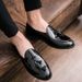 British-style Trendy Men's Casual Leather Shoes With Tassels, Pointed Toe, Versatile And Breathable, Hairstylist Slip-on_vogvips.com