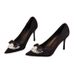 2025 New Suede Bowknot Rhinestone Commuting Professional Versatile Party High Heels Fashionable Single Shoes_vogvips.com