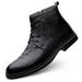 Men's Large Size Fleece High Top Leather Shoes Men's Crocodile Martin Boots Side Zipper_vogvips.com