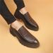 Euro Step Youth Casual Genuine Men's Thick Sole Brogue Carved Hairstylist Trend Wedding Work Leather Shoes_vogvips.com