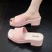 Women’s Shoes Thick Soled High Heeled Outdoor Wear Summer Wedge Heeled Heightened Beach Non Slip Sandals For Women Home Indoor Platform Slippers_vogvips.com