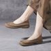 Women’s Shoes Leather Retro Shallow Mouth Single Shoes Shallow Mouth Women's Shoes Spring New Round Toed Scoop Shoes One Step Forest Style_vogvips.com