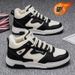 Winter Men's High-Top Fleece-Lined White Shoes, Trendy And Versatile, Thick-Soled, Extra-Warm Cotton Sneakers, Sports Sh_vogvips.com