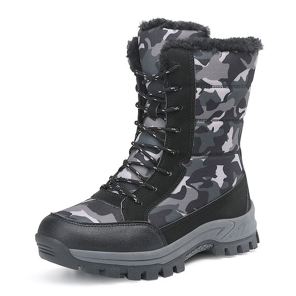 New Autumn And Winter Snow Boots With Fleece For Couples, Camouflage For Warmth And Cold Protection, Outdoor Camping, Hiking And Mountaineering Shoes_vogvips.com