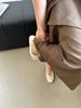 silver Flats Spring New French Style Gentle Evening Breeze Bowknot Square Toe Shallow Flat Loafers Granny Shoes_vogvips.com
