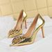 1983-H56 Banquet Women's Shallow Mouth Sharp Head Wind Metal Stone Pattern Flower Ultra High Heels Single Shoes_vogvips.com
