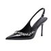 2025 Summer New Women's Heels: Stiletto Heel, Pointed Toe, French Fashion Single Strap Closed-Toe High Heel Sandals_vogvips.com