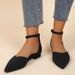 Half Top Women S Single Pointed Flying Fabric Hollow Buckle Low Heel Fashion Shoes_vogvips.com