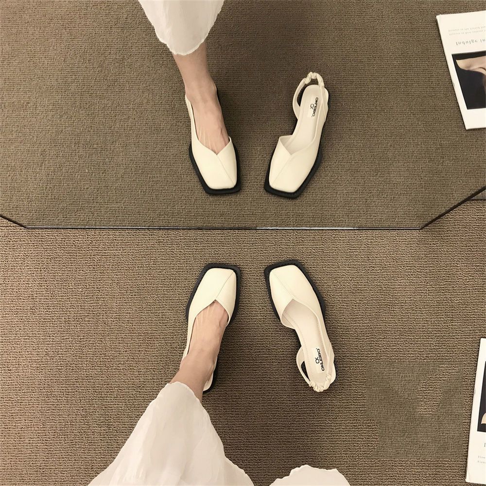 Women's Closed-Toe Sandals 2022 New Fashion French Mary Jane Summer Chunky Heel Retro Fairy Shoes_vogvips.com