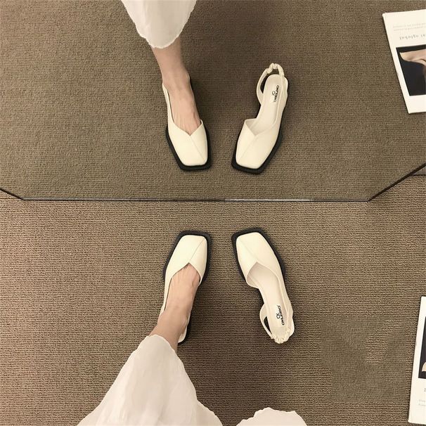 Women's Closed-Toe Sandals 2022 New Fashion French Mary Jane Summer Chunky Heel Retro Fairy Shoes_vogvips.com