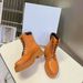 Leather Version~Same Style As Yang Mi's Lace-Up Martin For Women, Thick-Soled Height-Increasing Short Boots, Brown_vogvips.com