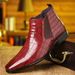 British Style Short Cowboy Martin Men Summer Gentleman Leather Boots_vogvips.com