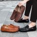 Bean Lazy Leather Fashion Handmade Business Formal One Step Breathable Men's Driving Shoes_vogvips.com