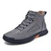Cross-Border New Large Size Women's Leather Fashion Hand-Sewn Ankle Flat Short Boots Lace-Up Casual Shoes_vogvips.com