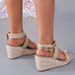Women's Summer Woven Wedge Sandals Open Toe Cross Straps Thick Sole Fashionable Height Enhancing Casual Straw Weave Beach Vacation Shoes_vogvips.com
