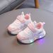 Children's Mesh Breathable Light-Up Sneakers 2026 Boys And Girls Soft Sole Non-Slip Running Toddler Walking Shoes_vogvips.com