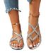Pinch Toe Casual Flat Sandals For Women In 2025, New Woven Leg Roman Beach Shoes, Size 43 Sandal_vogvips.com
