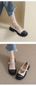 thick-soled Mary Jane Shoes For Women, Small Fragrant Style, Word With Retro Round Head Color Matching Thick Heel Single Shoes For Women_vogvips.com