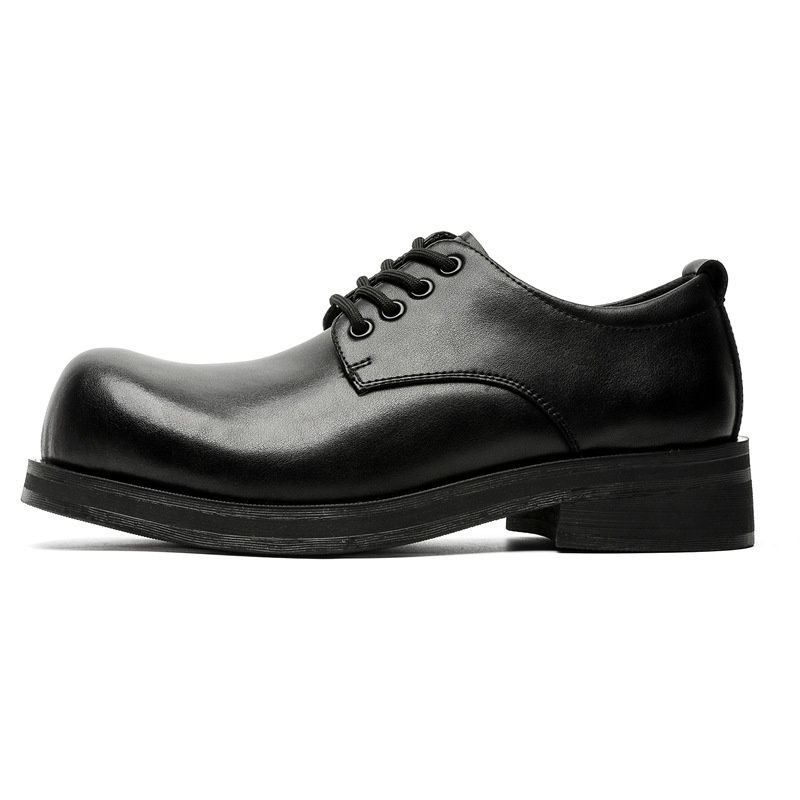 Voyage Men's Leather New Commuter Chunky High-End Versatile Casual Young Men Thick-Soled Derby Shoes 1281_vogvips.com