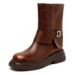 Cowhide Version ~ Cai Wenjing Same Style Martin 2024 New Knight Distressed Western Cowboy Short Boots_vogvips.com