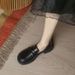 Black British-style Women's Leather Shoes, 2026 Spring-summer New Model, Leather, Soft Sole, Slip-on Loafers For Office_vogvips.com