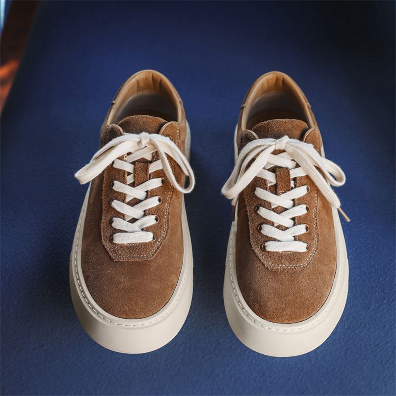Spring 2025 New German Training Men's Korean Version Versatile Solid Color Low Cut Lace Up Casual Style Sliding Board_vogvips.com