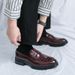 Men's Classic Slip-On Dress Shoes – Shiny PU Leather Formal & Casual Shoes For Wedding, Office & Business Occasions (Black & Burgundy, Sizes 38-46)_vogvips.com