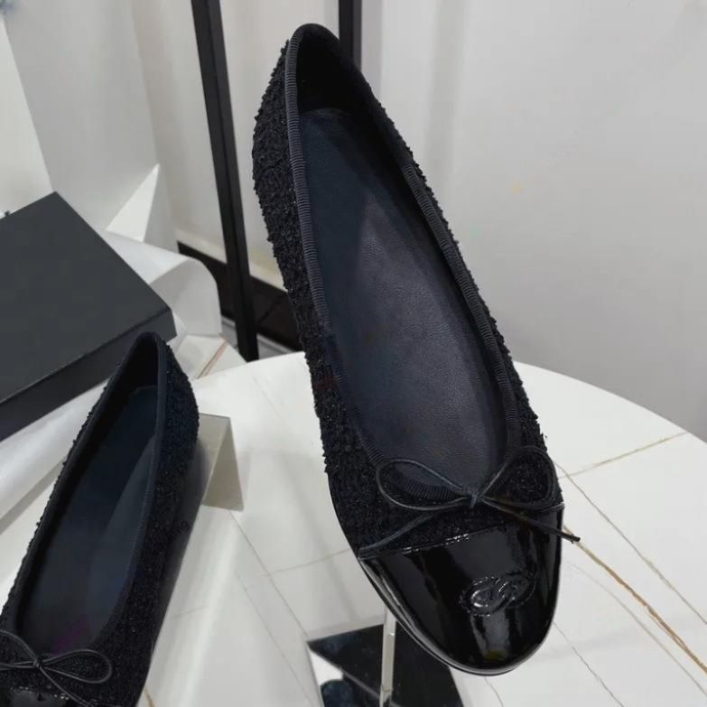 In-Stock New-Style Round-Toe Shallow Single For Women, 2025 Spring-Summer New Elegant Flat Shoes With Bowknot Ballet_vogvips.com