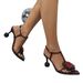 Women's Three-dimensional Lace Flower Pointy Shaped Heels With Sandals Party Burgundy Heels_vogvips.com