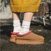 Ethnic Style Sheep Fur Integrated Thick Soled Snow Boots For Women, Short Tube, Thickened And Warm, With Added Fleece. Winter 2025 Cotton Shoes_vogvips.com